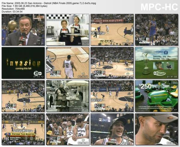 23.jun 2005	San Antonio - Detroit (NBA Finals 2005,game 7)   81-74