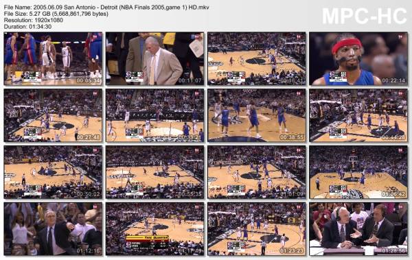 9.jun 2005	San Antonio - Detroit (NBA Finals 2005,game 1)   84-69
