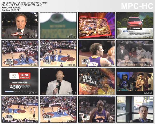 10.jun 2004	Detroit - Lakers (NBA Finals 2004,game 3)   88-68